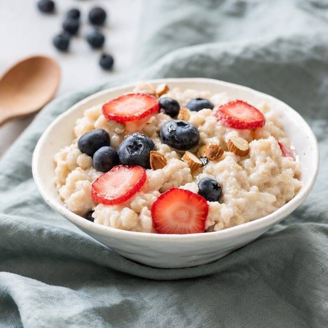 porridge with berries in a bowl