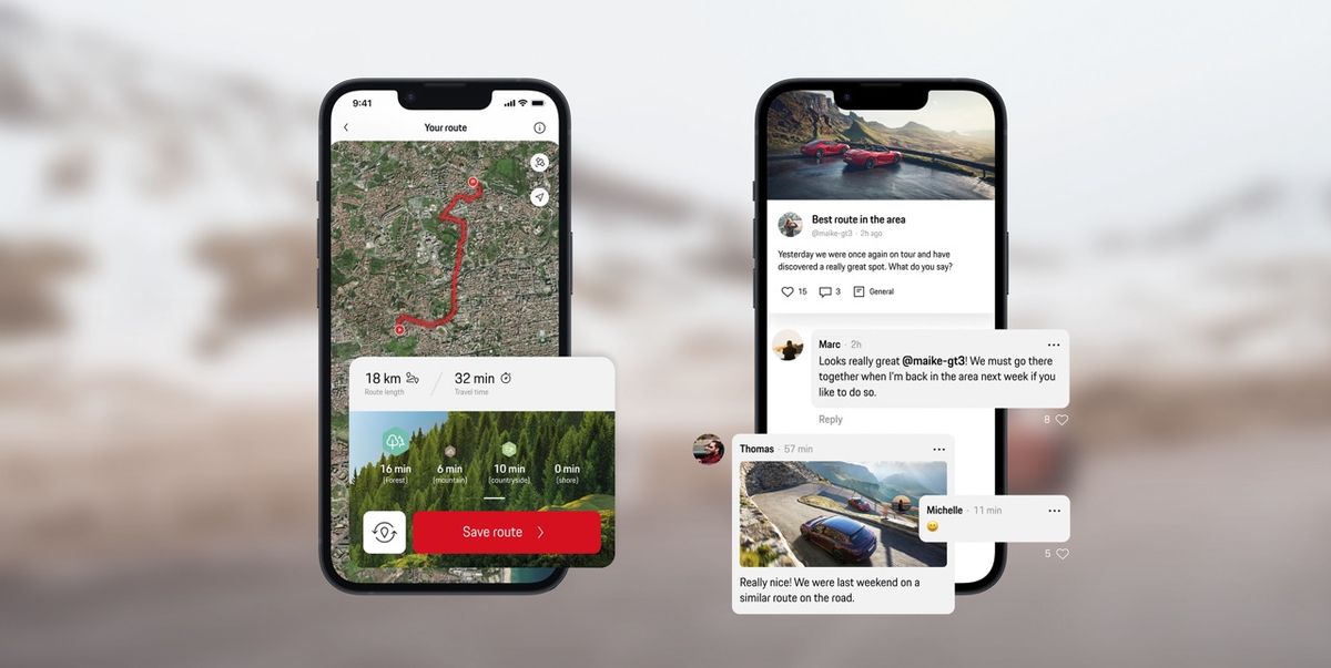 Porsche Rodes app uses AI to help you find the most fun routes