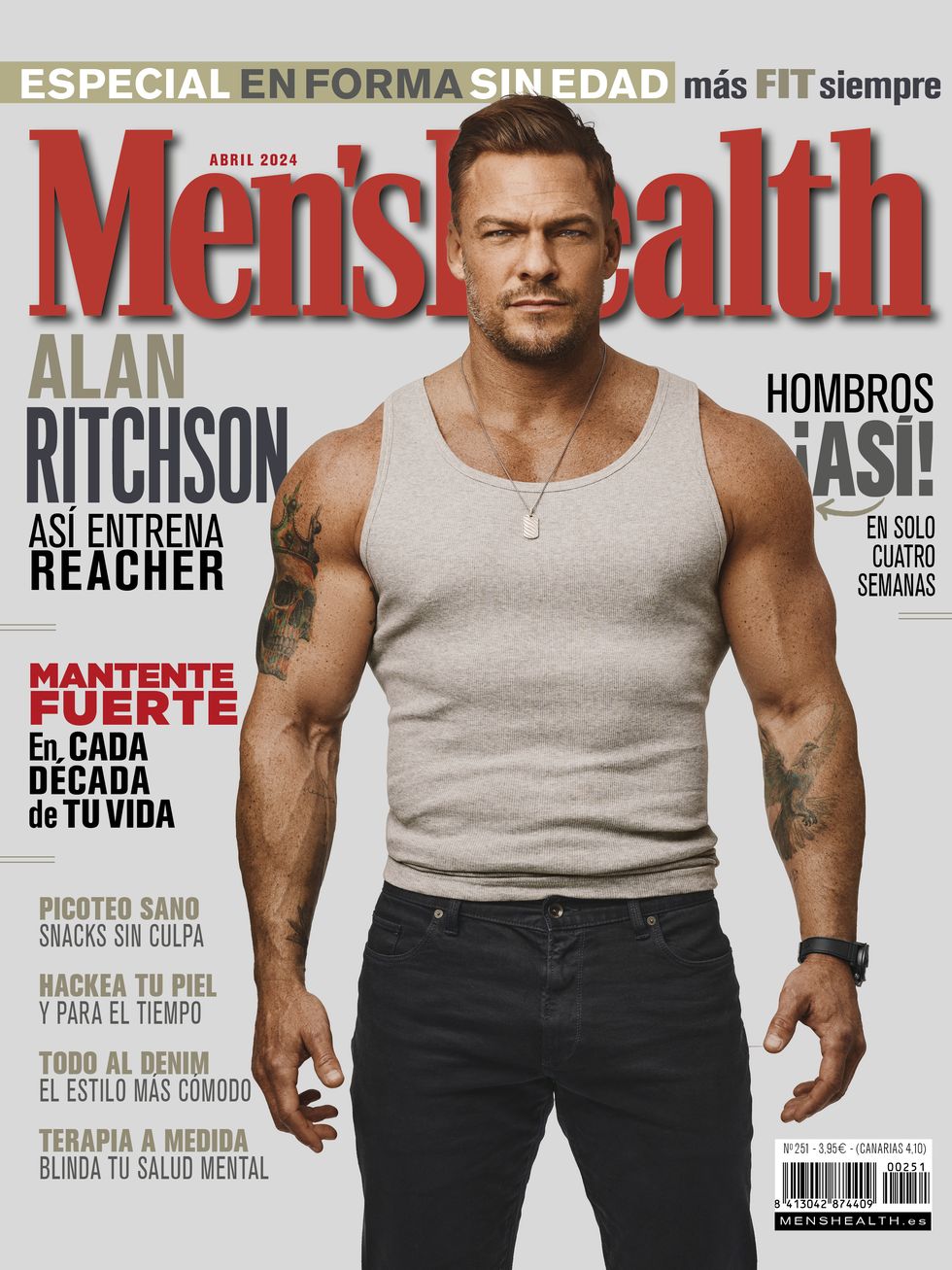 alan ritchson en portada de men's health