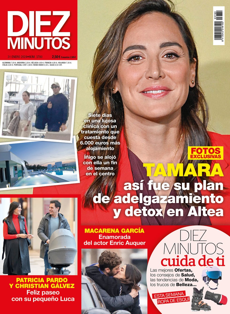 la marquesa de grinon, patricia pardo y christian galvez con su hijo y macarena garcia y enrique auquer en la portada de diez minutos