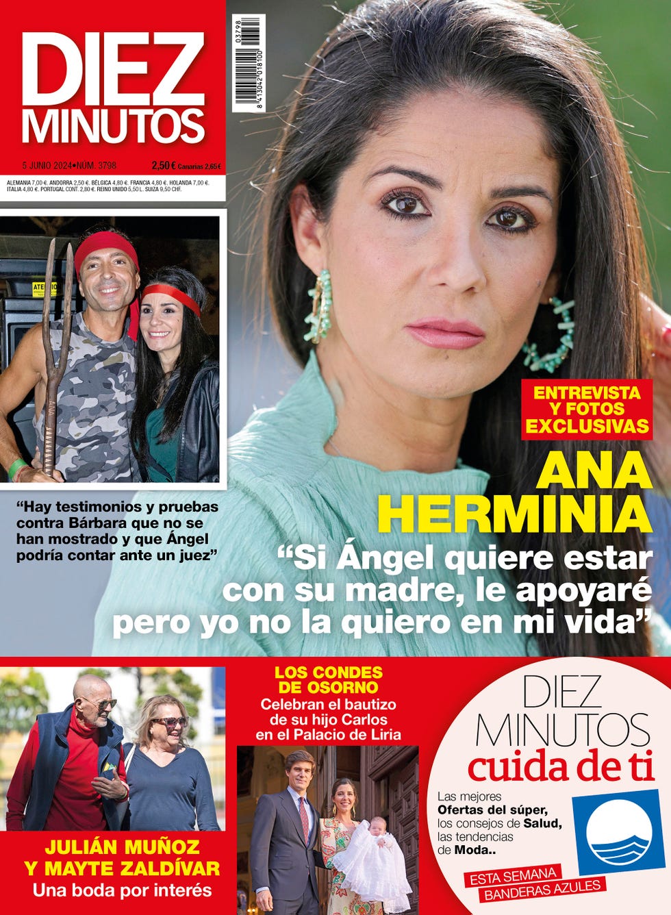 la novia de angel cristo en la portada de diez minutos