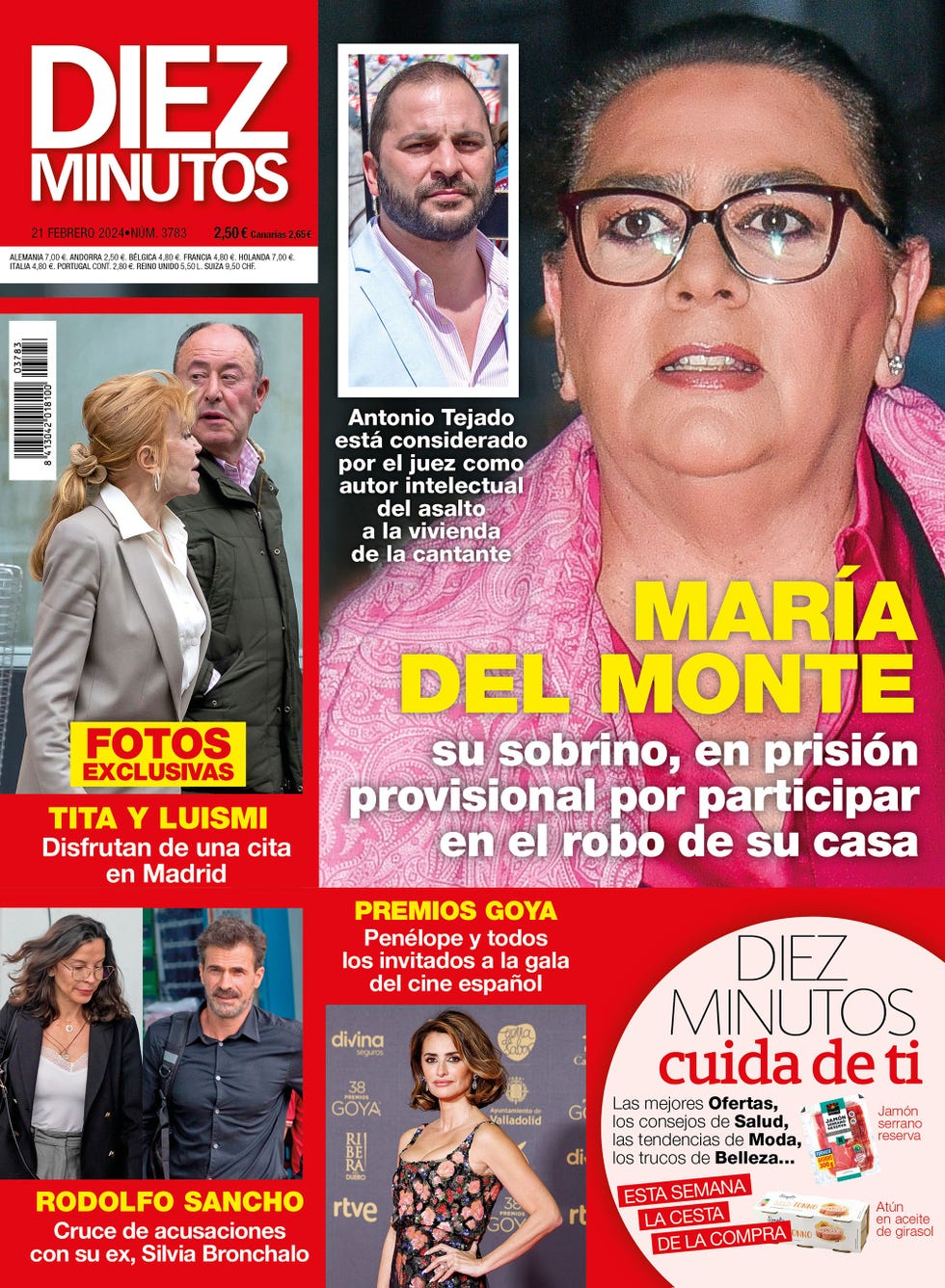 maria del monte, tita cervera y luis miguel rodriguez, los goya 2024, rodolfo sancho y silvia bronchalo