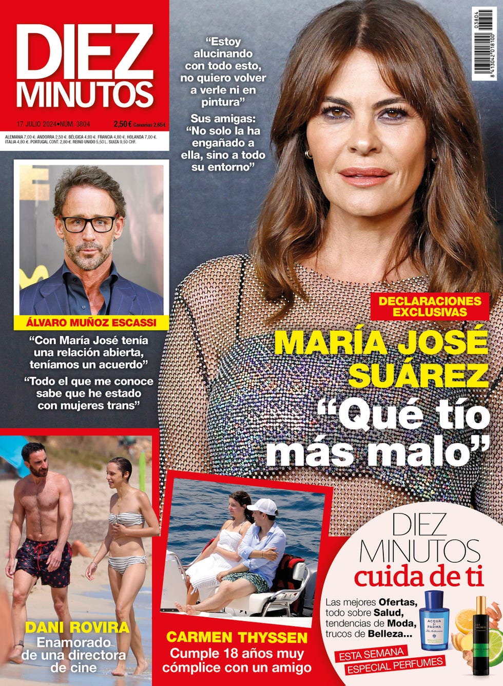 portada 3804 de la revista diez minutos con maria jose suarez y sus declaraciones exclusivas tras su ruptura con alvaro munoz escassi