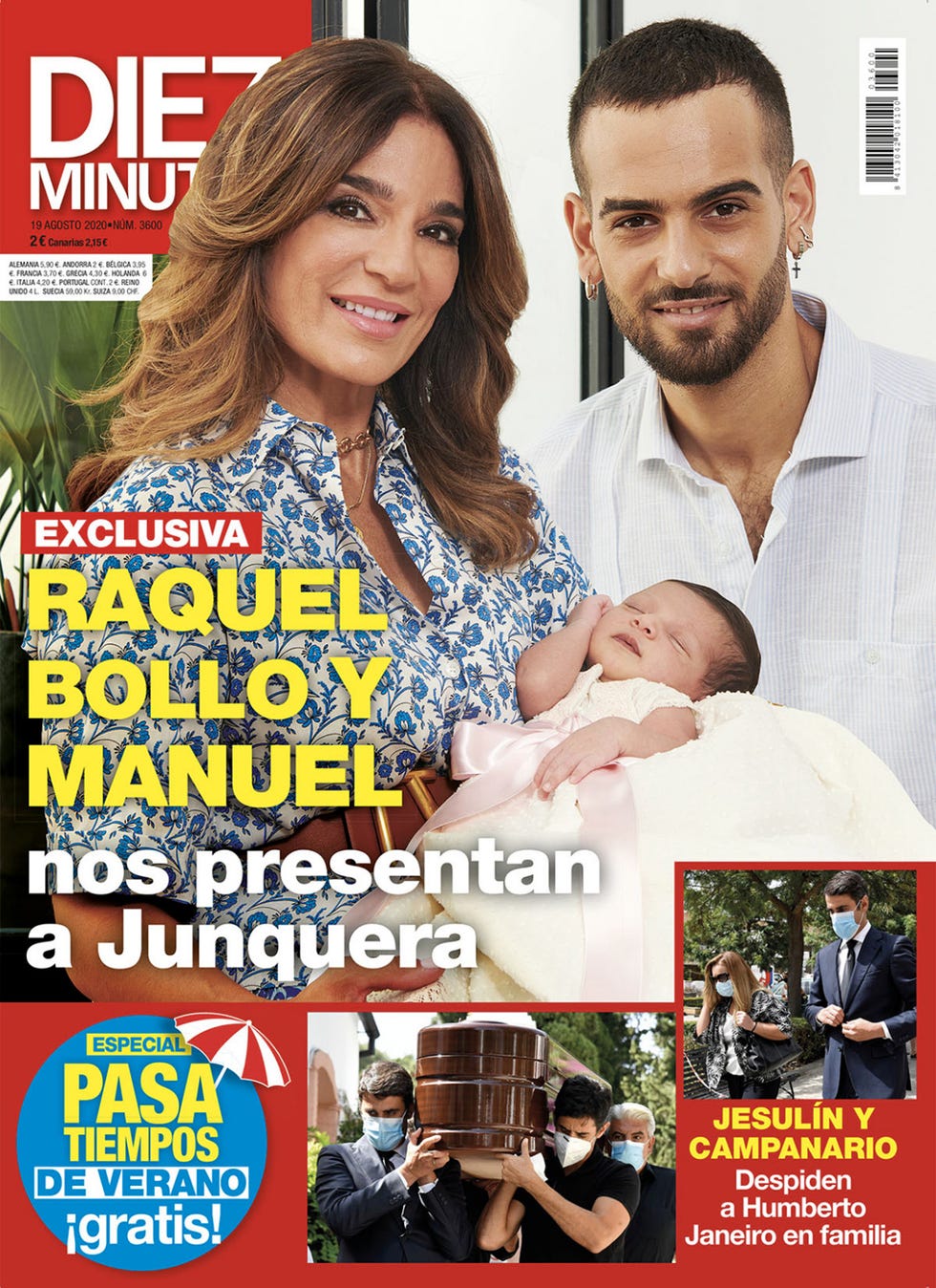 raquel bollo y su hijo manuel cortés posan con la pequeña junquera en exclusiva en la portada del diez minutos 3600