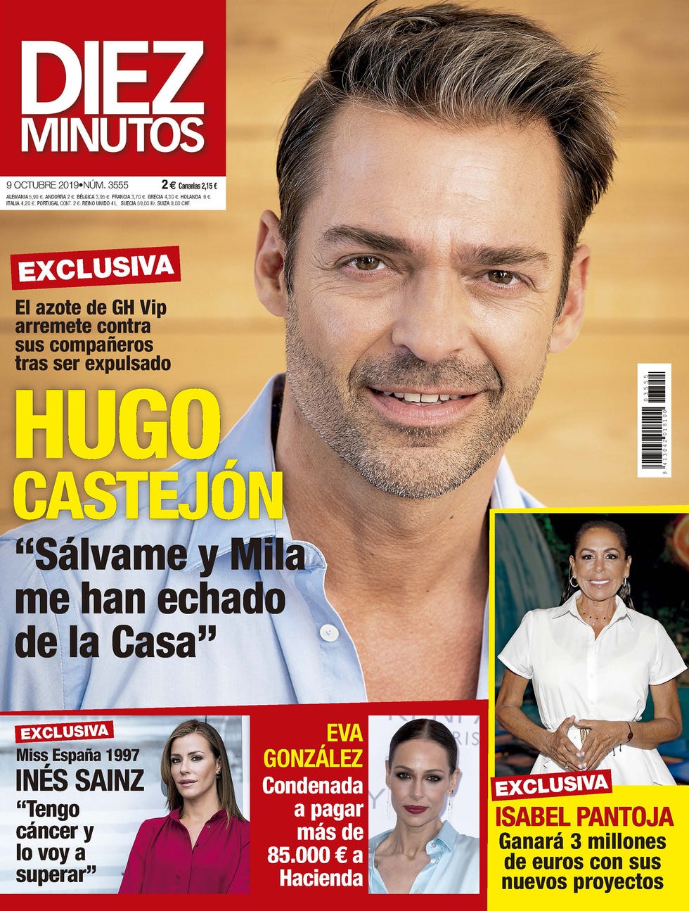 Hugo Castejón, portada de Diez Minutos tras su salida de GH VIP