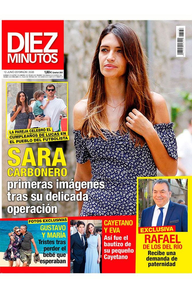 Portada Diez Minutos 3538: Sara Carbonero, primeras imágenes tras su operación.