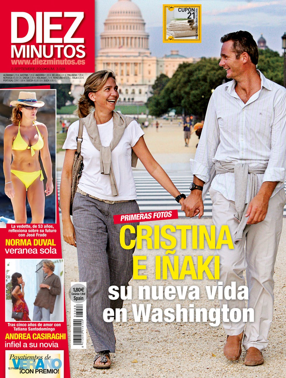 portada diez minutos infanta cristina e iñaki urdangarin en washington