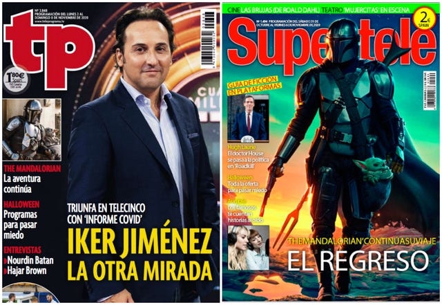 iker jimenez es portada de tp y the mandalorian de supertele