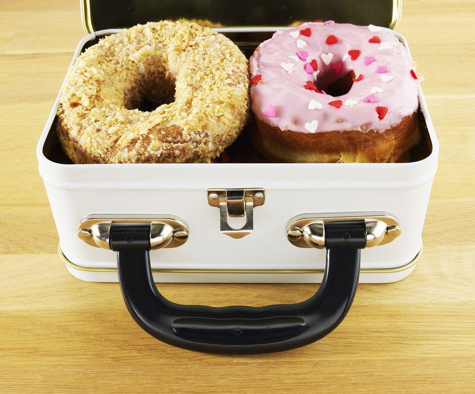 Lunchbox full of donuts