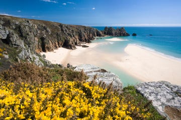 porthcurno towards logans rock, conwall, england