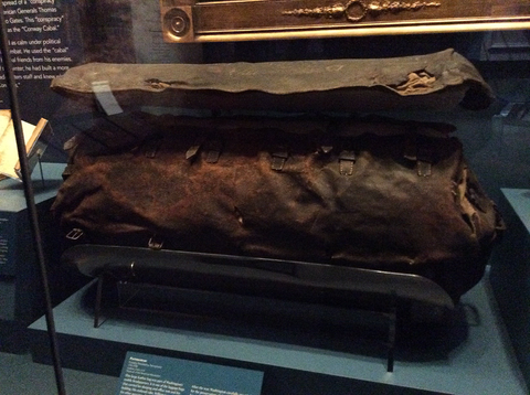 ​George Washington's bag, at the Museum of the American Revolution. 