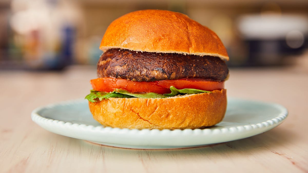 Video player poster image preview for Cheesy Portobello Burgers