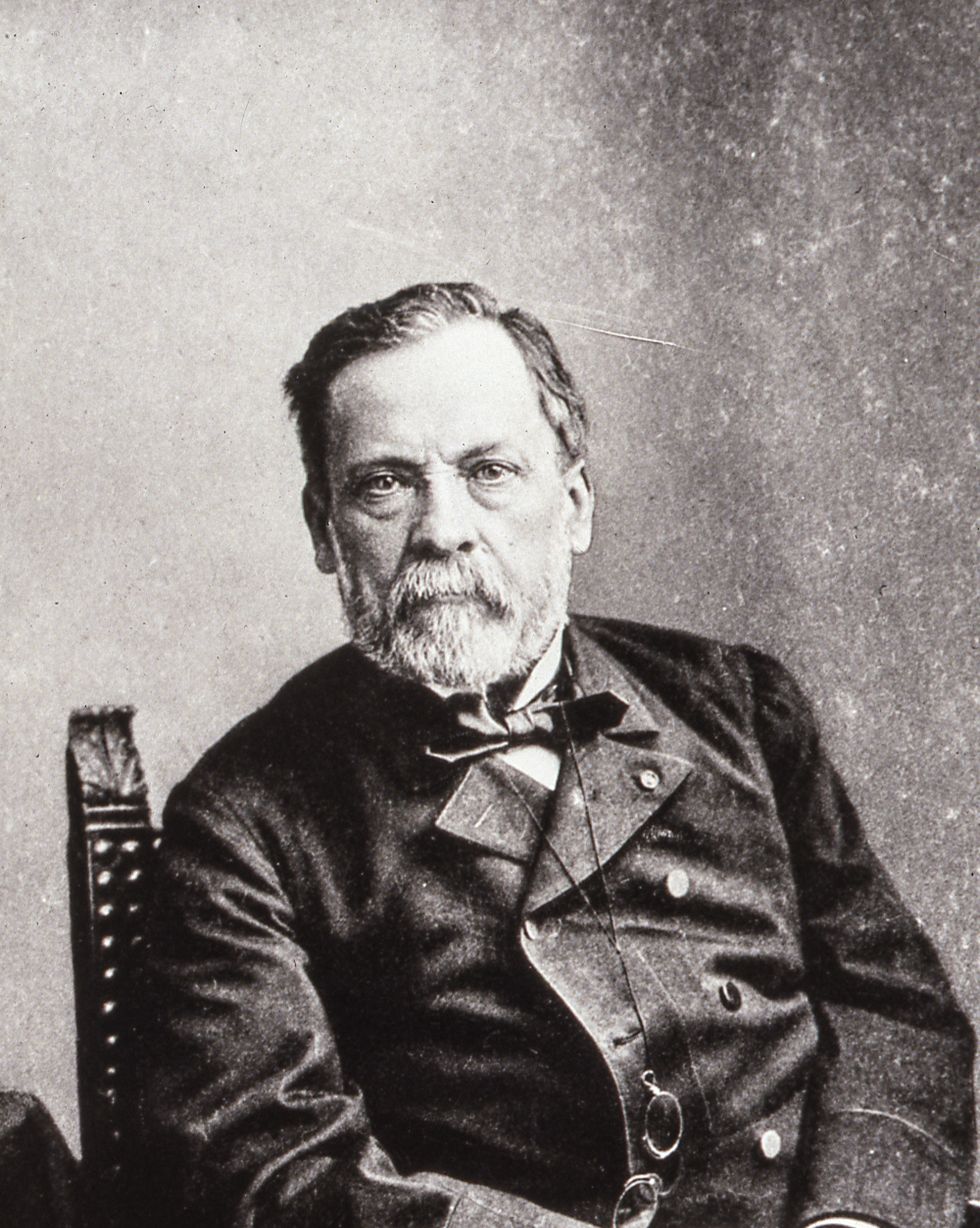 louis pasteur sitting with his hands folded and looking forward for a portrait