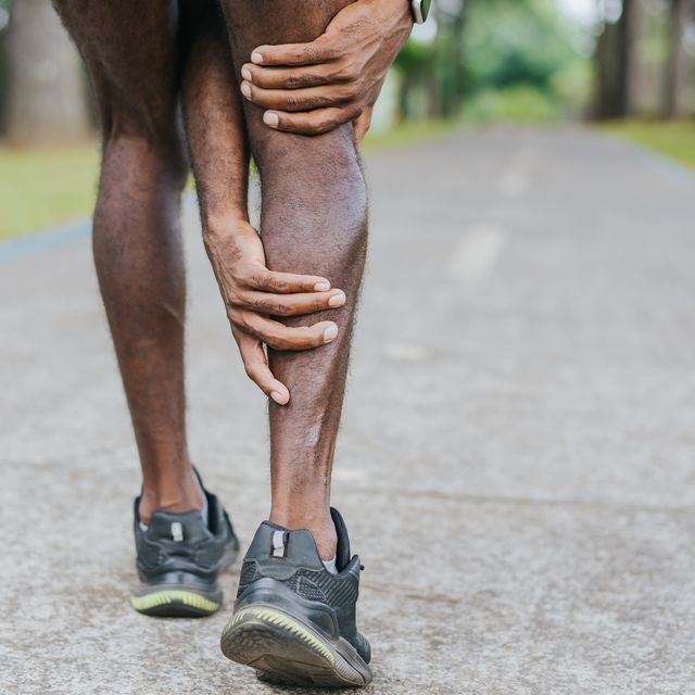 portrait of a man with calf pain