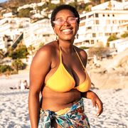 plus size woman at the beach
