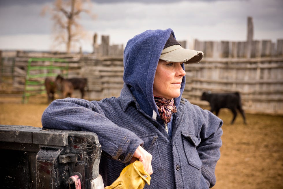 portrait of a woman working on montana ranch