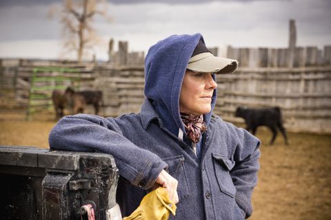 portrait of a woman working on montana ranch