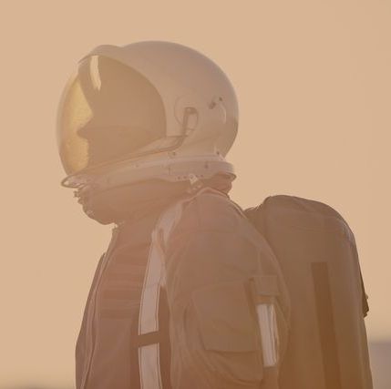 portrait of astronaut on mars