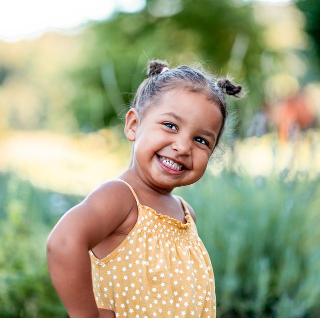 portrait of cute little girl outdoors