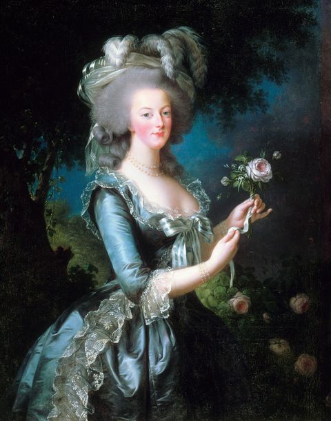 Portrait of Marie-Antoinette with the rose. Oil on canvas, Versailles. Dated 1783 and painted by Vigée-Le Brun.