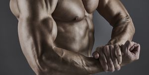 portrait of muscular male bodybuilder