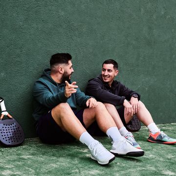 portrait of two padel players