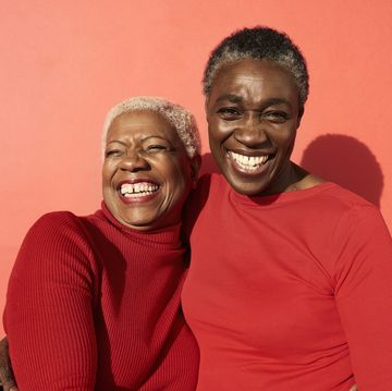 portrait of two women smiling