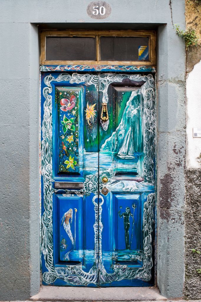 portugal madeira island funchal rua da santa maria art of open doors street art