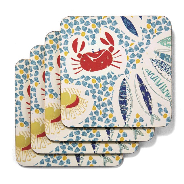 juego de 4 posavasos con base de corcho, rockpool