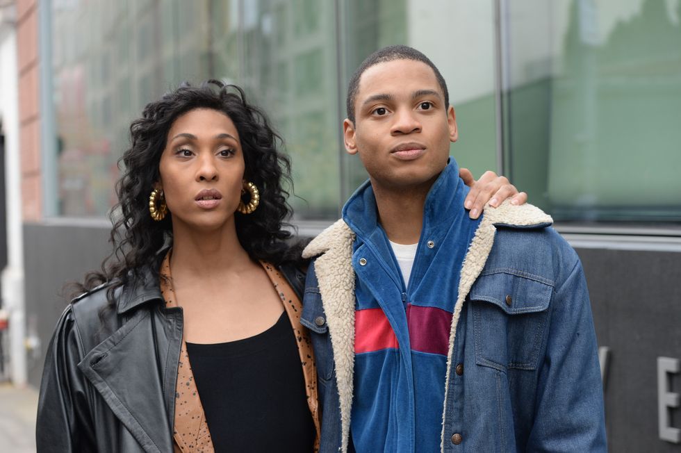 mj rodriguez as blanca left and ryan jamaal swain right as damon in fx's "pose"