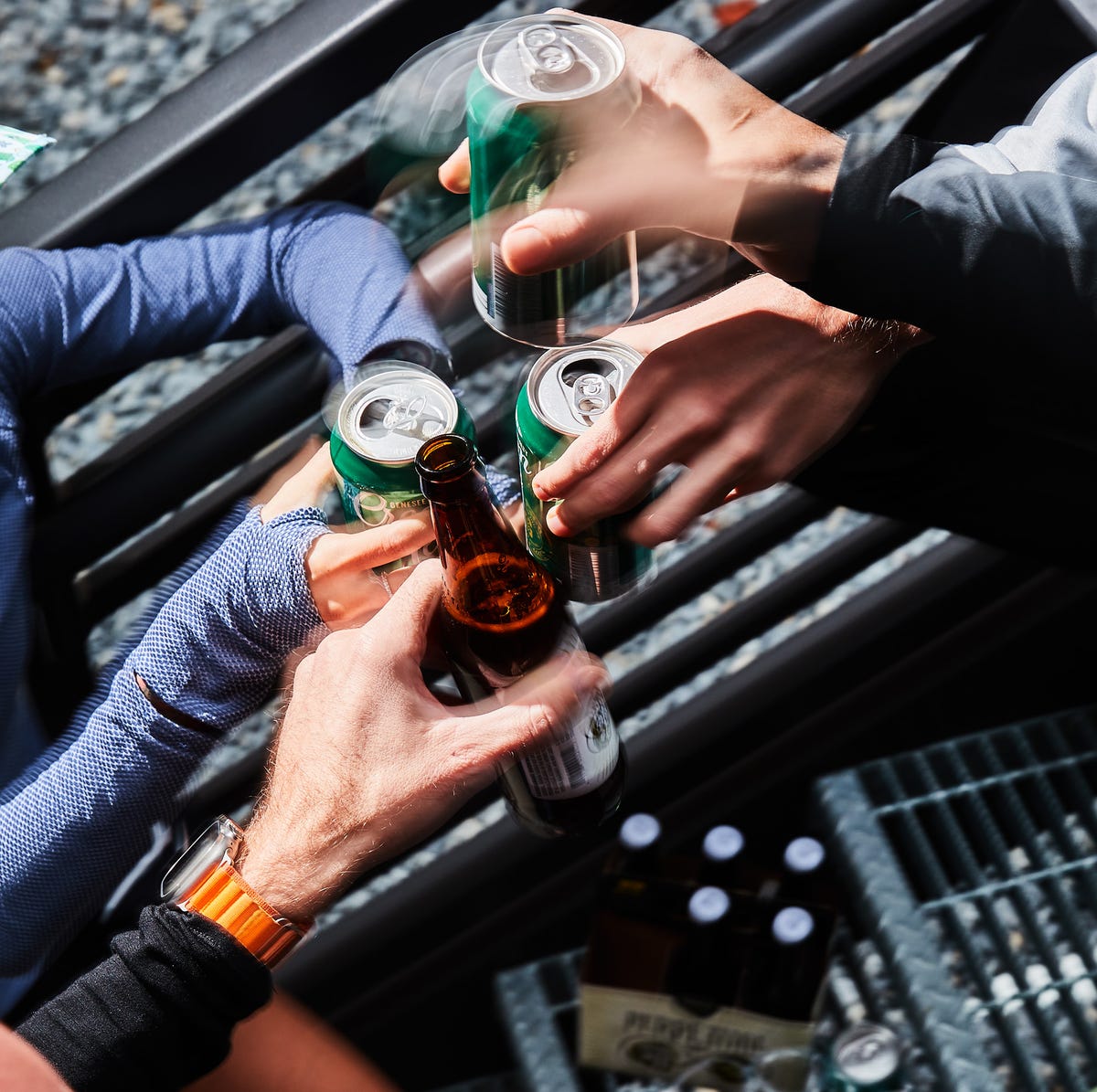 runners having a beer post run