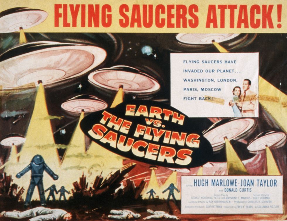 poster of flying saucers attacking from the library of congress