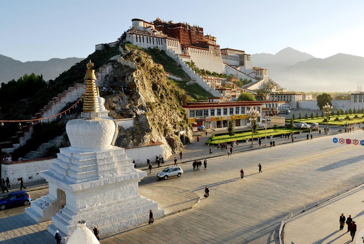 Perched on Red Mountain in Lhasa Valley the Potala Palace was the winter retreat of the Dalai Lama since the 7th century symbolizes Tibetan Buddhism and plays a central role in the traditional administration of Tibet