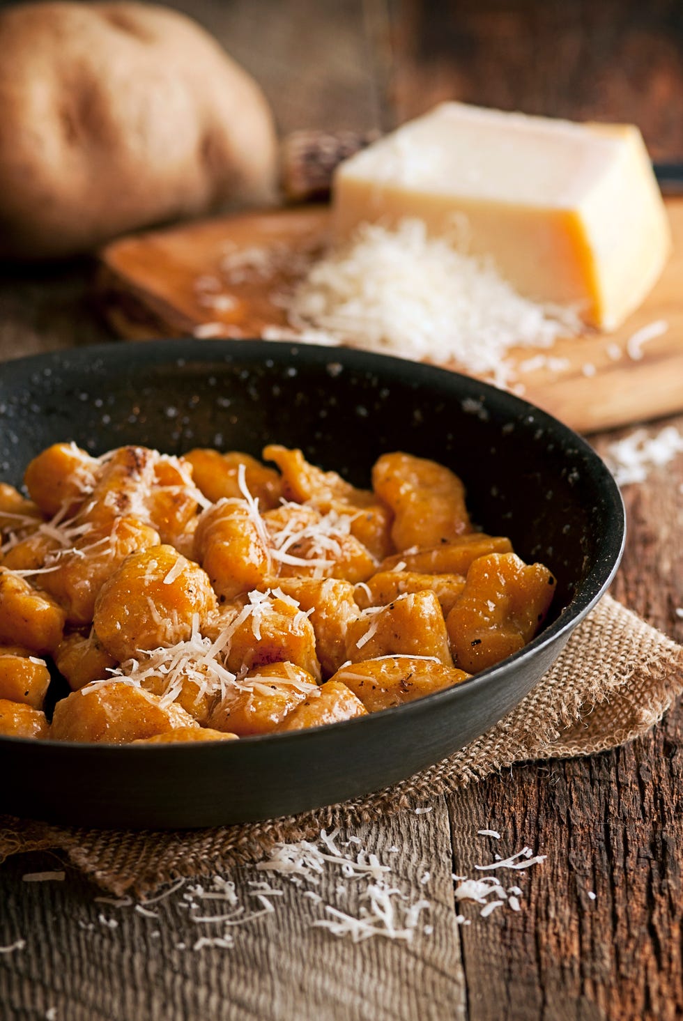 potato gnocchi with pumpkin sauce