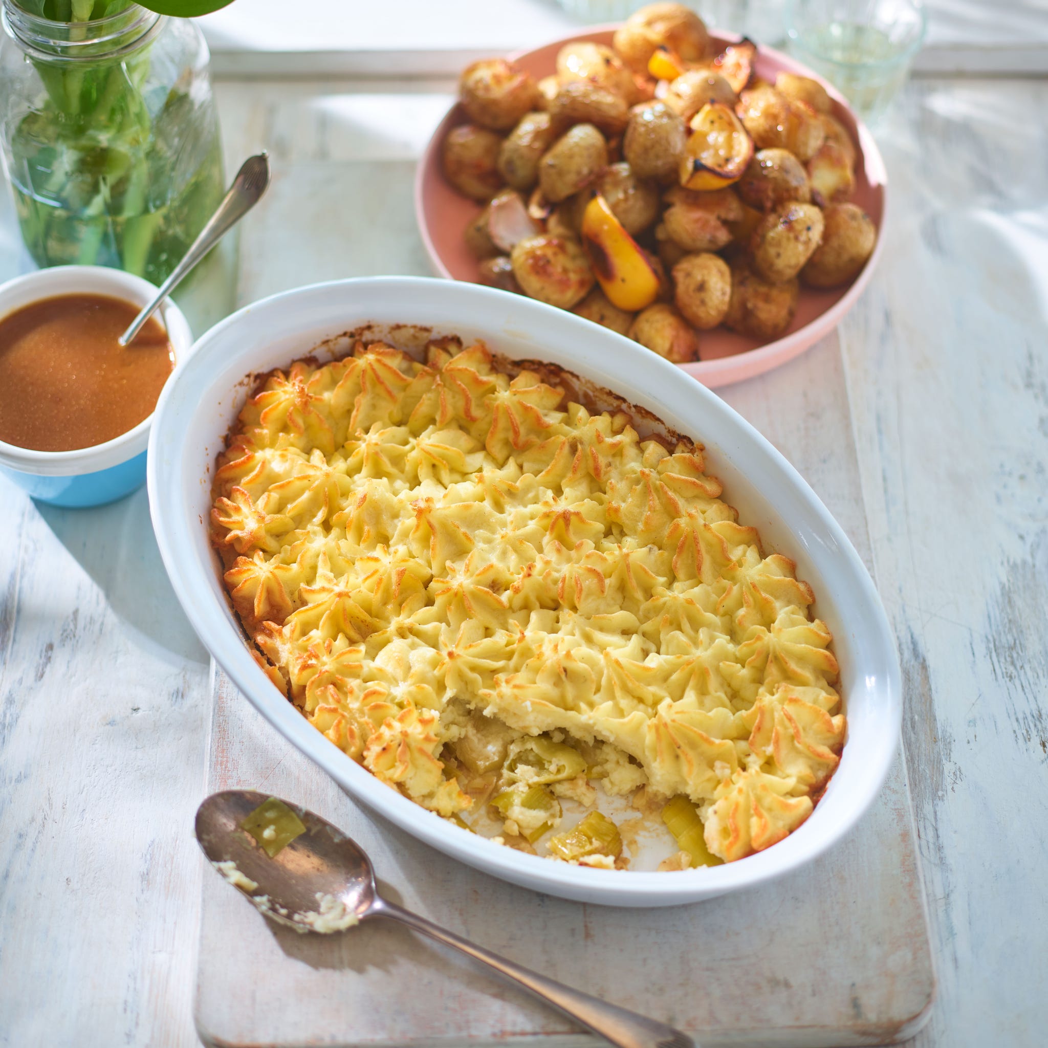 Shredded Potato Cake with Leeks and Cheese - New England