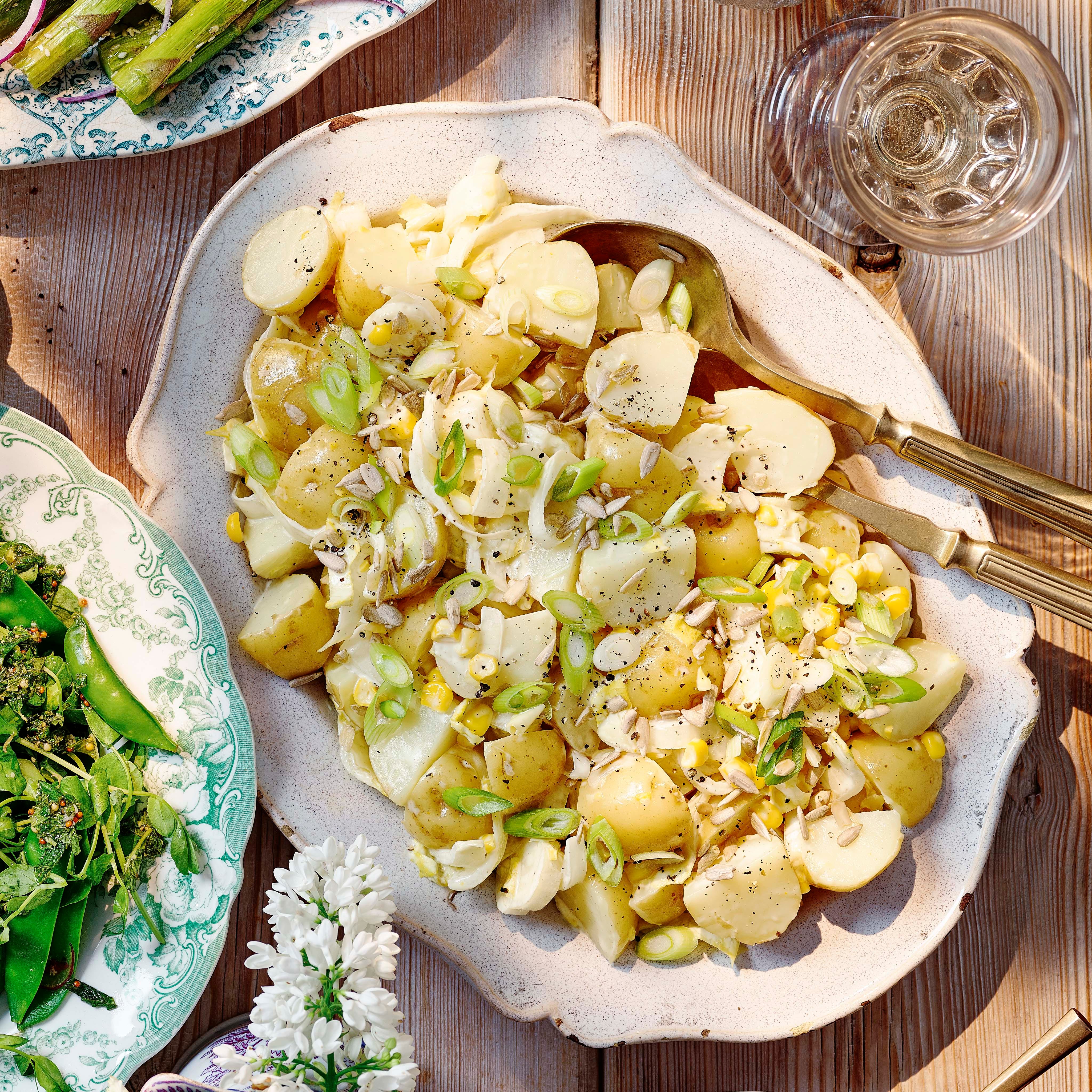 potato and sweetcorn salad