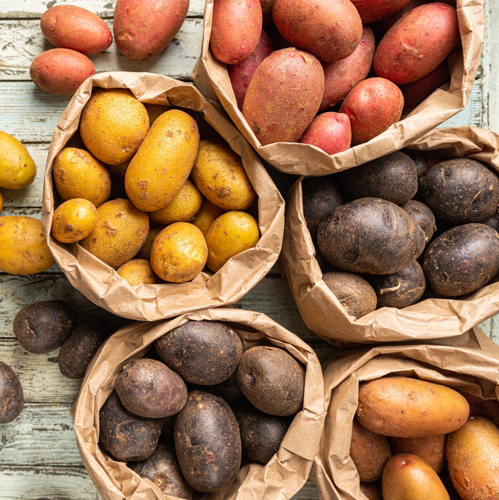 foods high in magnesium potatoes bags of different colored potatoes