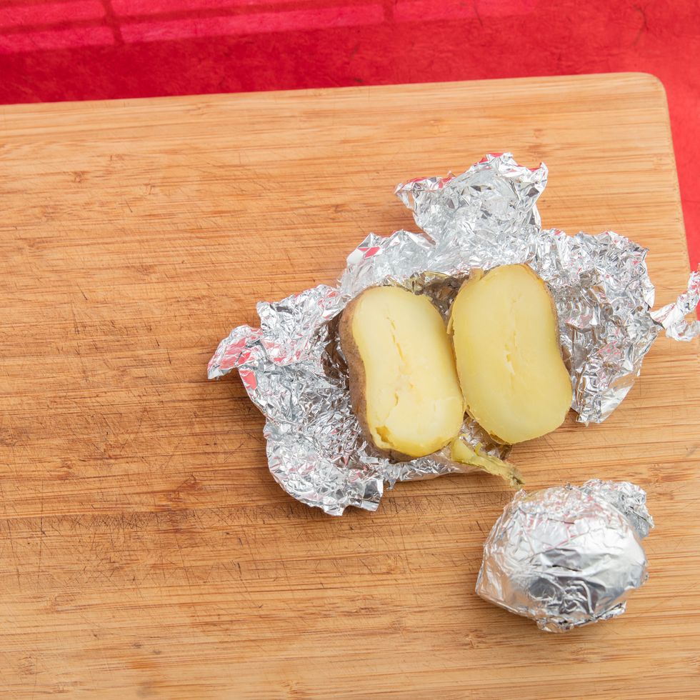 potatoes baked in aluminium foil