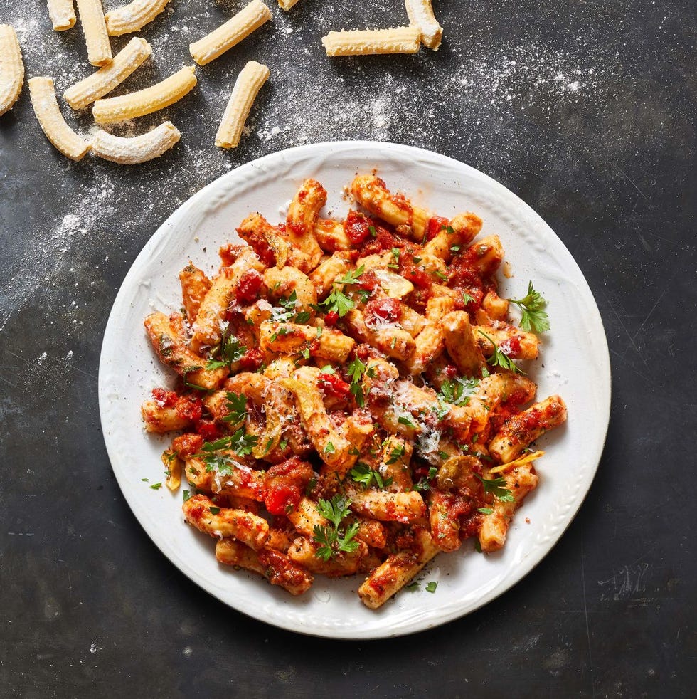 penne pasta with spicy anchovy marinara