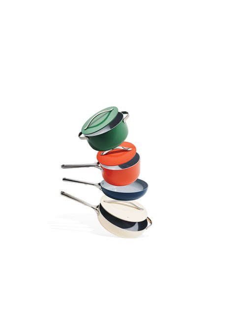 pots and pans in a variety of colors