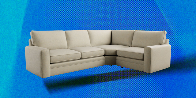 pottery barn pearce upholstered three piece sectional