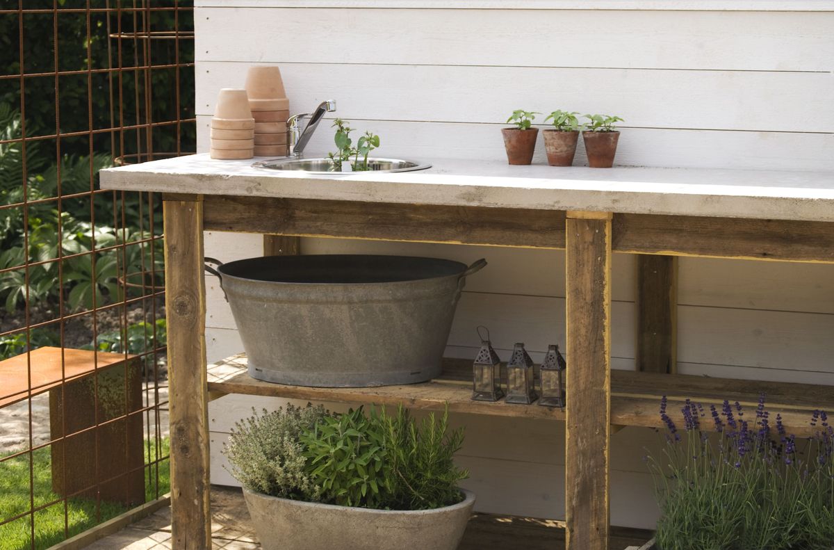 14 Best Potting Benches - Garden Work Benches With Storage