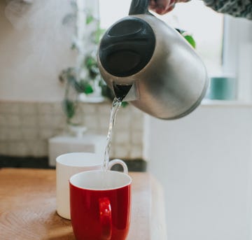 pouring boiling water