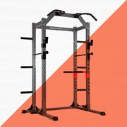 body flex sports power tower against orange and white background