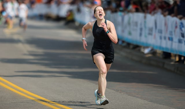 powerful marathon finish line celebration moment