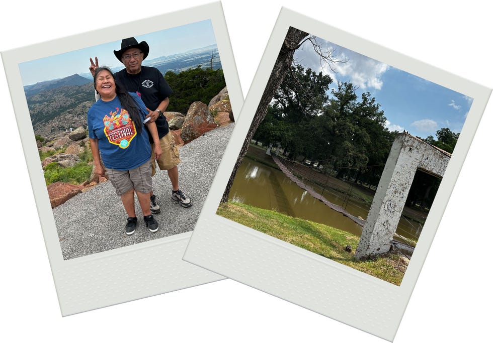 hollis and marsha asenap, mount scott in lawton, the bridge at sultan park in walters, jason asenap, comanche homecoming
