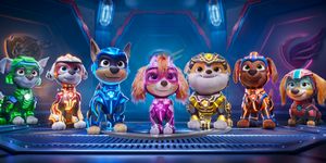 callum shoniker as “rocky", christian corrao as “marshall", christian convery as “chase", mckenna grace as “skye", luxton handspiker as “rubble", nylan parthipan as “zuma", and marsai martin as “liberty" in paw patrol the mighty movie from spin master entertainment, nickelodeon movies, and paramount pictures