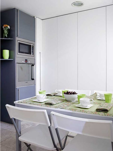 Green, Room, Ceiling, Dishware, Interior design, Grey, Light fixture, Kitchen, House, Home, 