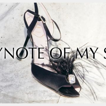 Footwear, Text, Font, Shoe, High heels, Black-and-white, Stock photography, Fashion accessory, Brand, Sandal, 
