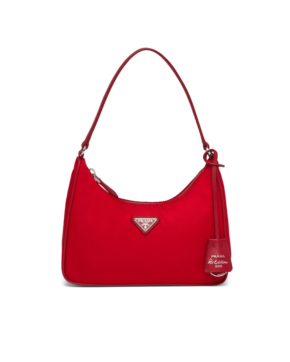 Handbag, Bag, Shoulder bag, Hobo bag, Red, Fashion accessory, Leather, Material property, Font, Coquelicot, 